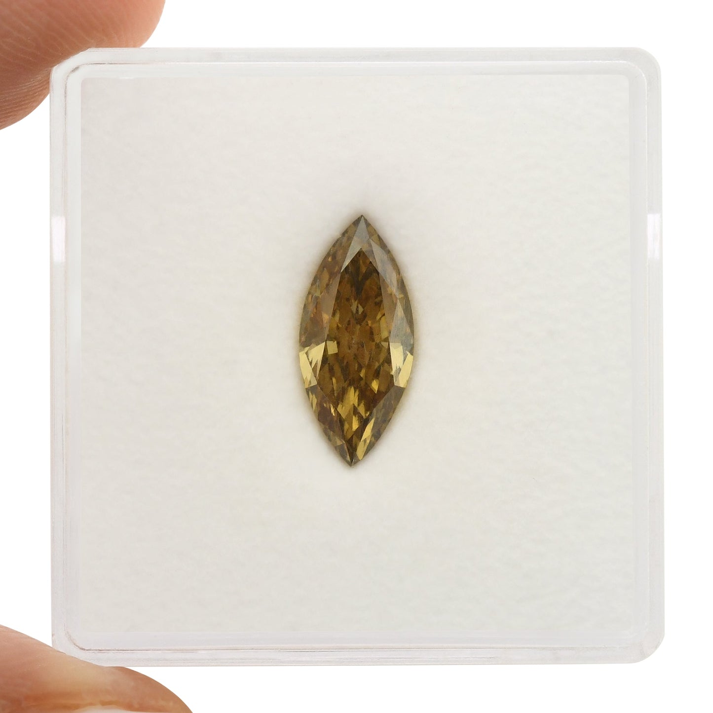 1,51 Karat Fancy Yellow Brown Marquise Diamant VS2 GIA