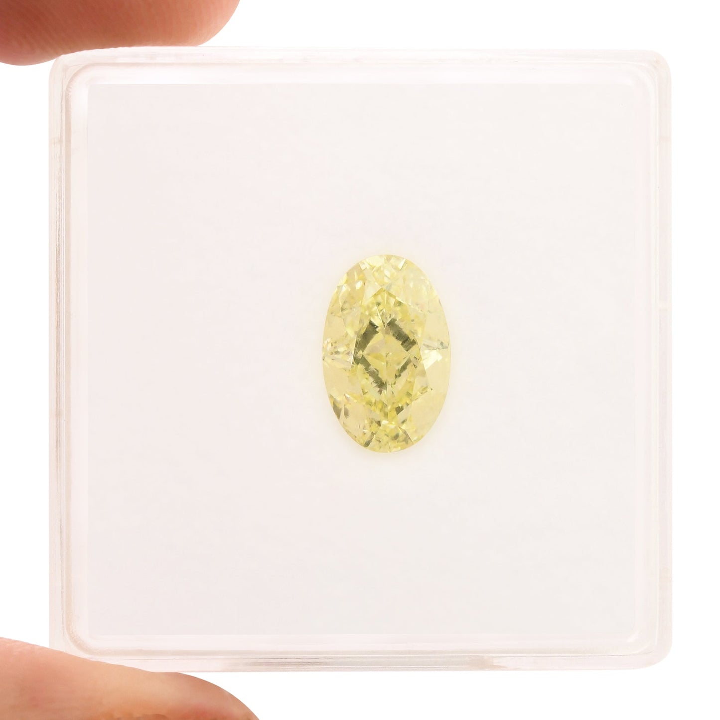 1,71 Karat Fancy Light Yellow Ovaler Diamant VS1 GIA