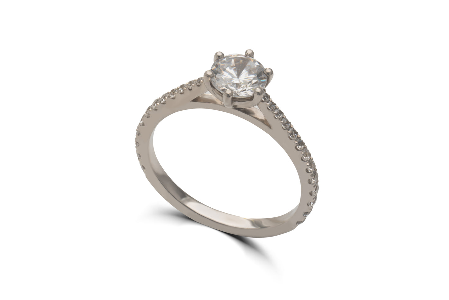 Verlobungsring Arabella mit 0.70ct Brillant und Pavé-Fassung – luxuriöser Verlobungsring, erhältlich in München & Augsburg