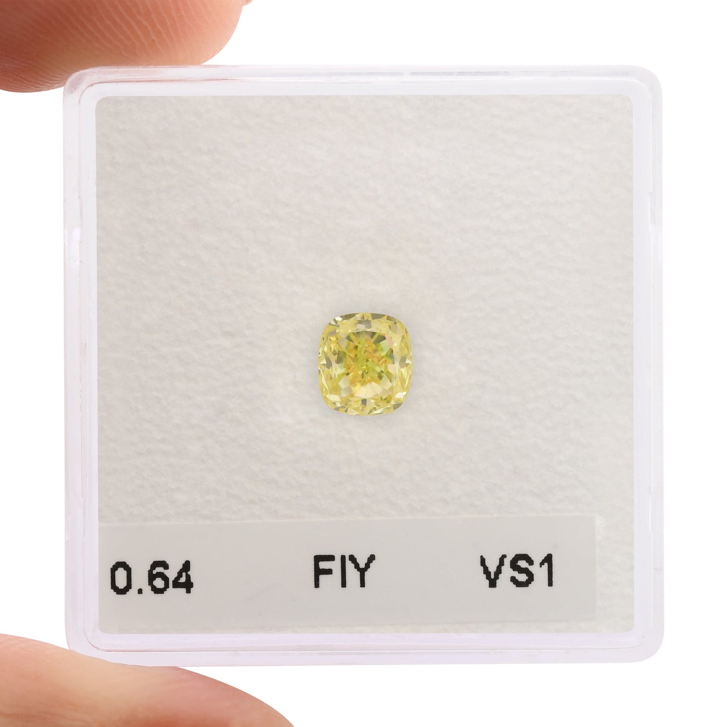 0,64 Karat Fancy Intense Yellow Cushion Diamond VS1 GIA