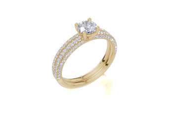18ct Round 0.30Carat G/H-CC SI Plain U Micro 4Pr Diamond Ring