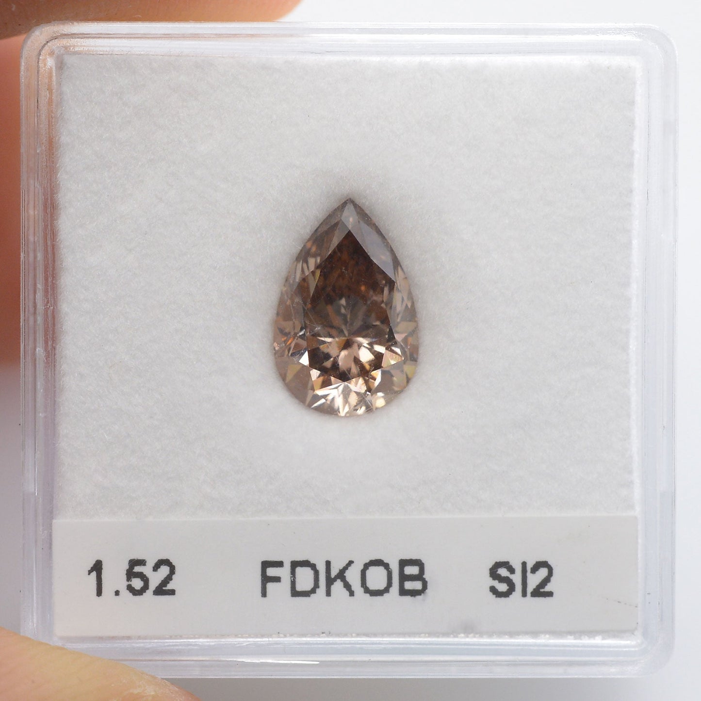 1.52 Carat Fancy Orange Brown Pear Diamond SI2 GIA