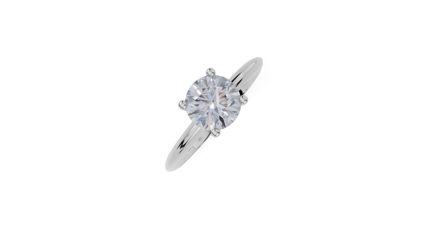 18ct Round 1.00Carat F/G VS/SI Knife Edge Plain 4Pr Diamond Ring