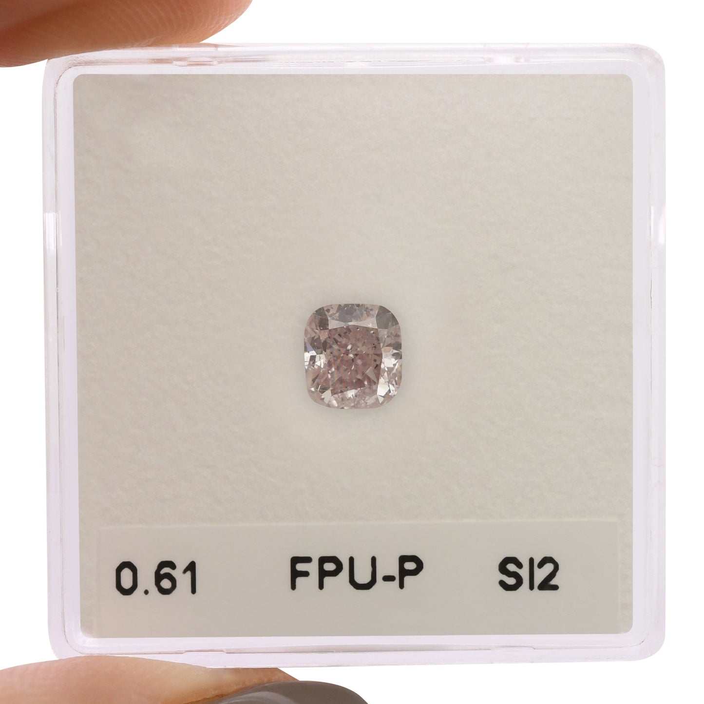 0,61 Karat Fancy Purplish Pink Cushion Diamant SI2 GIA