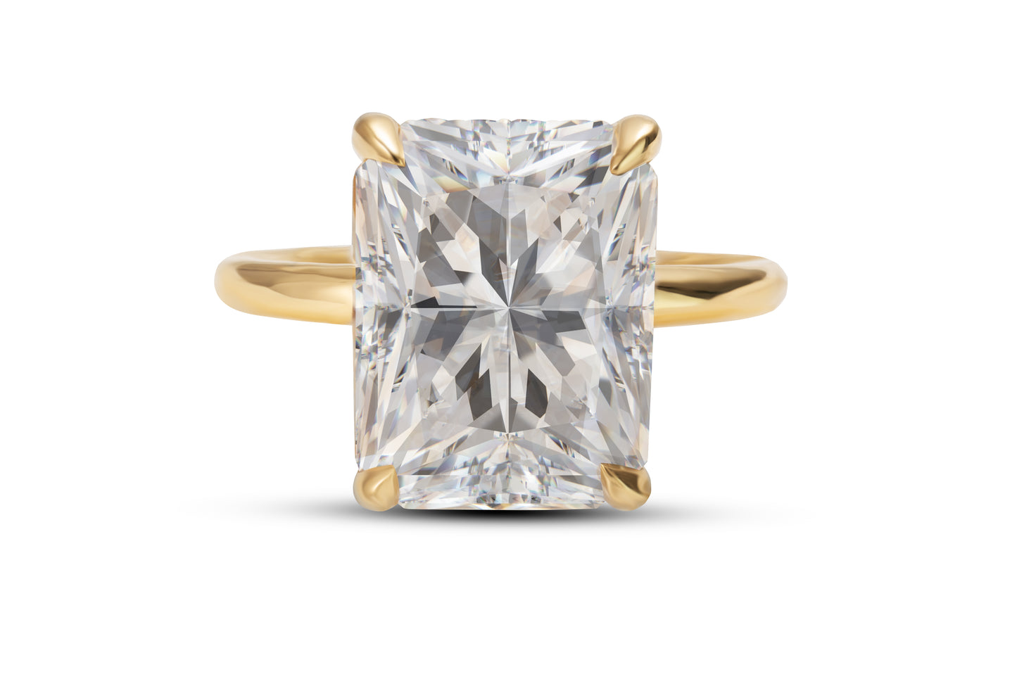 Eleganter Verlobungsring Dara mit 2 Karat Radiant-Diamant, umgeben von einer filigranen Secret-Halo-Fassung – erhältlich in München und Augsburg
