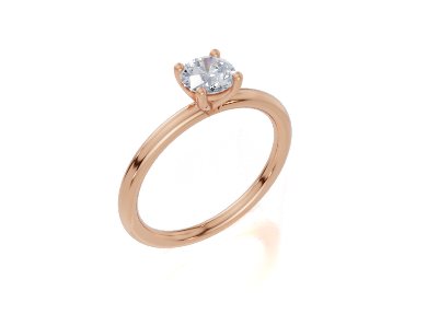 18ct Round 0.30Carat G/H-CC SI Plain Plain 4Pr Diamond Ring
