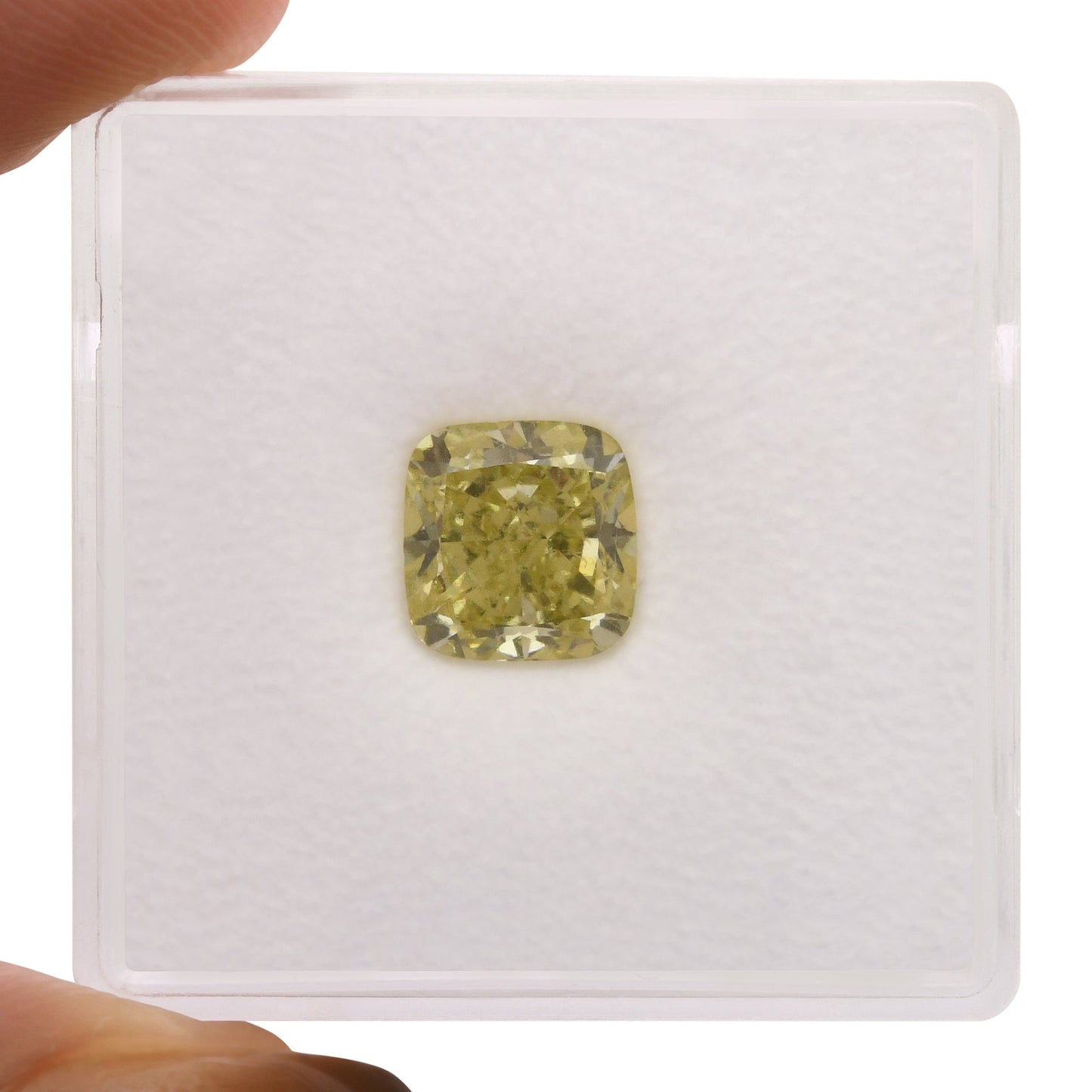 2,06 Karat Fancy Brownish Greenish Yellow Cushion Diamond VS2 GIA