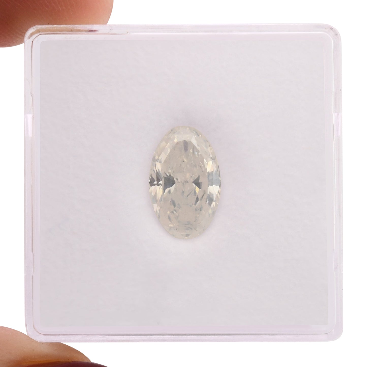 2.08 Carat Fancy White Oval Diamond I1 GIA