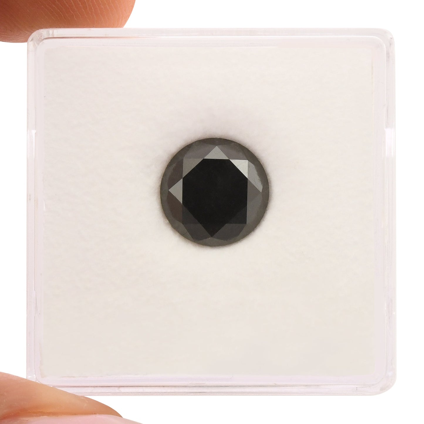 2,22 Karat Fancy Black Round Diamond GIA