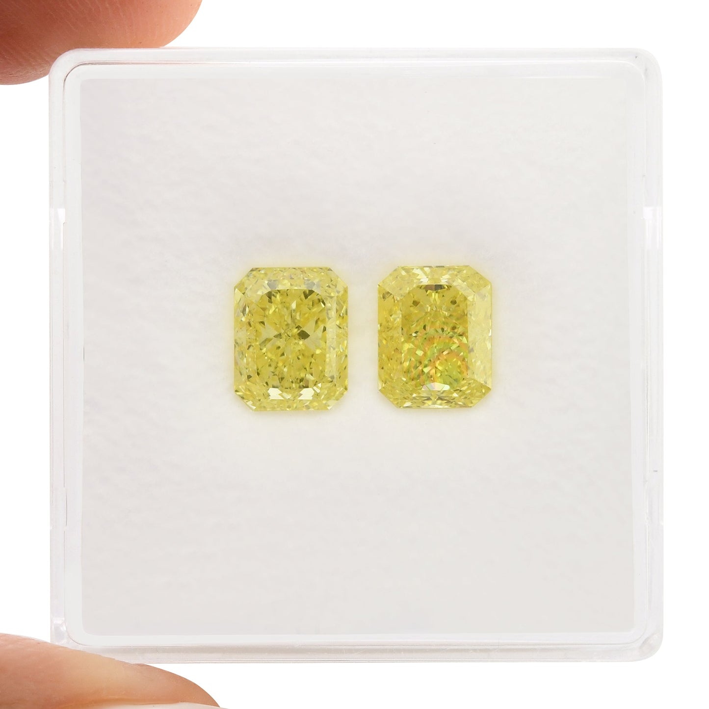 2.41 Carat Fancy Intense Yellow Radiant Diamonds VS1 GIA