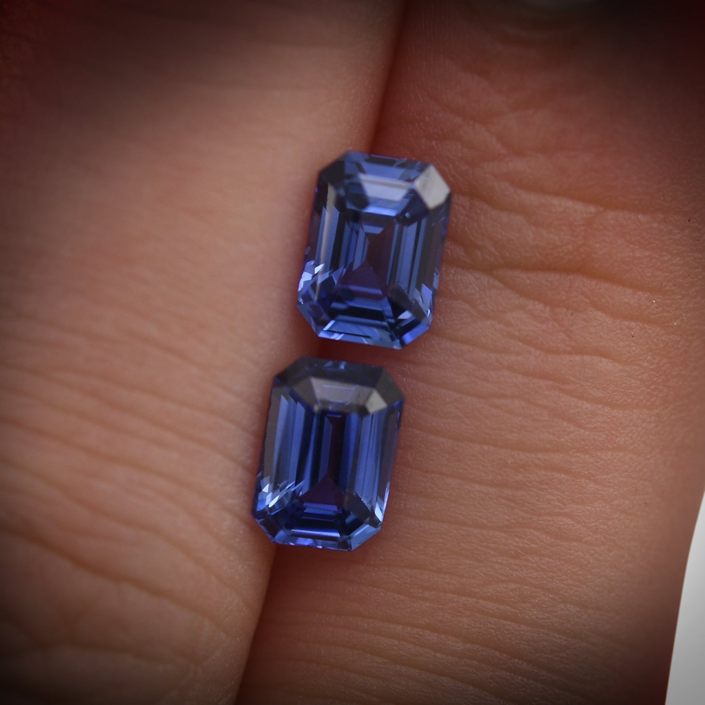 2.42 Carat Blue SRI LANKAN Emerald Sapphires Pair