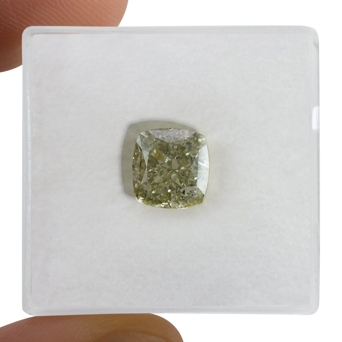 Cushion Diamond | 2.53 ct | Fancy Grayish Yellowish Green | VS2 | GIA | Ref 721590