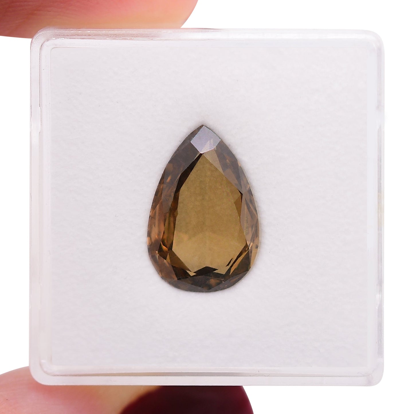 2,98 Karat Fancy Dark Yellowish Brown Birnenförmiger Diamant SI1 GIA