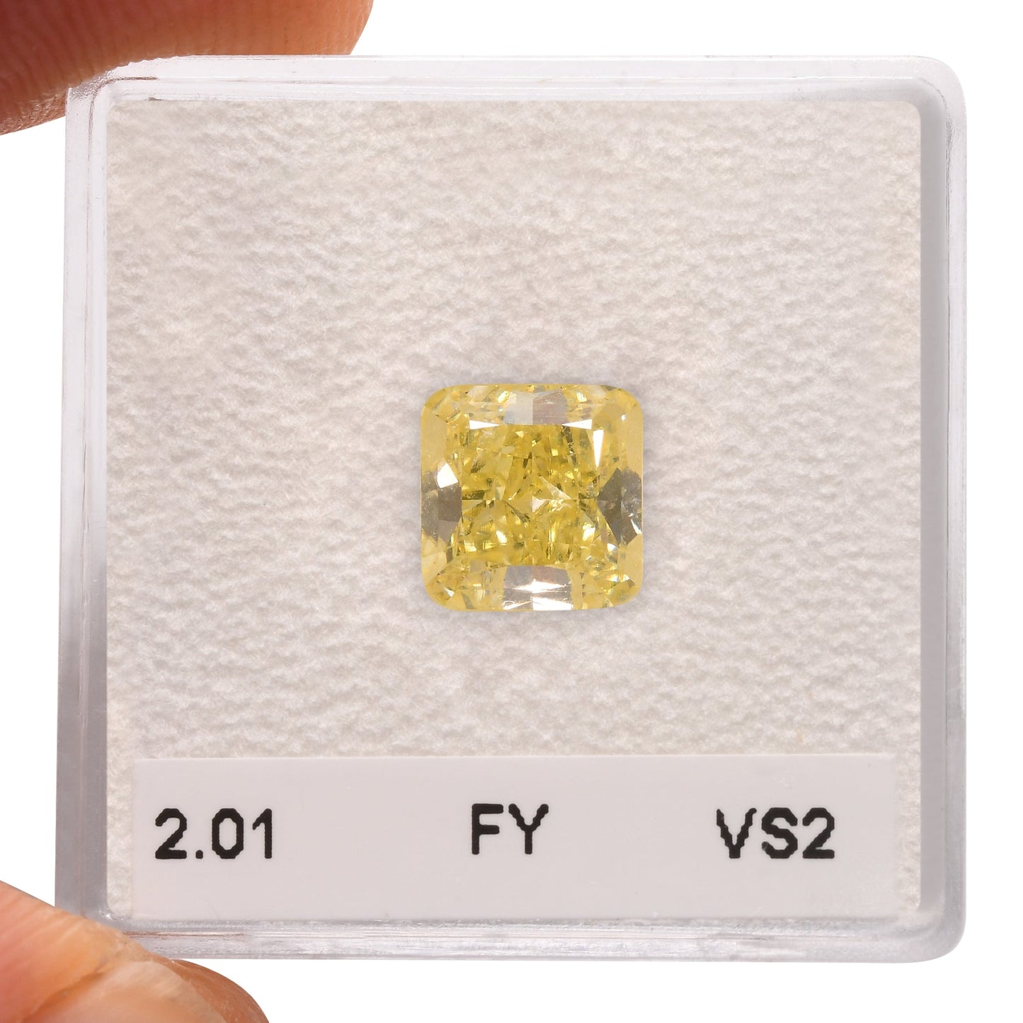 2,01 Karat Fancy Yellow Radiant VS2 GIA