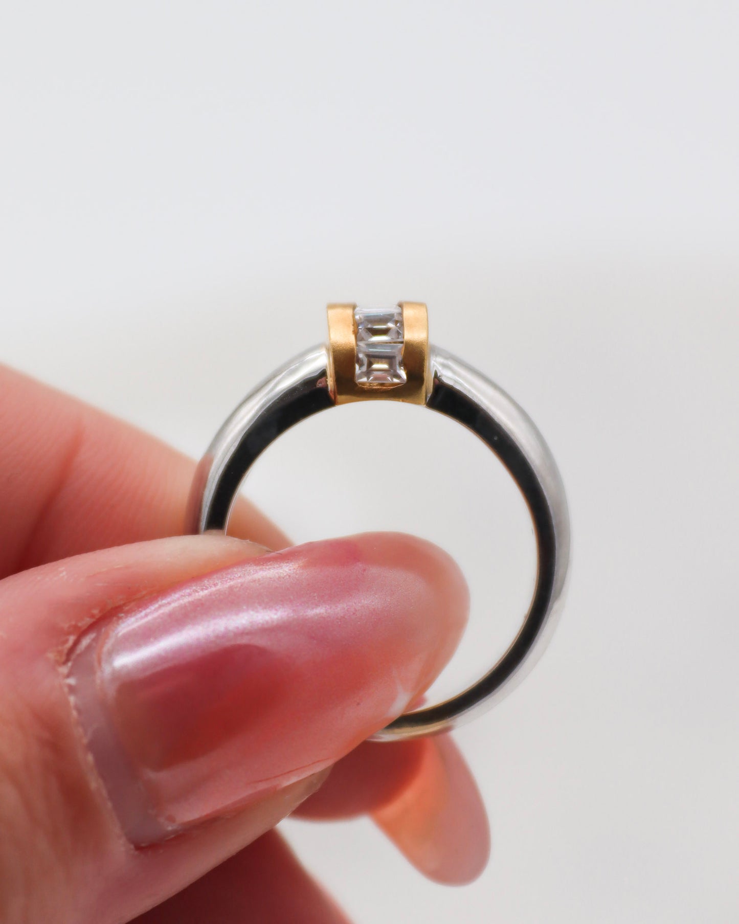 Vintage-Ring Violetta mit Zirkonia im Bicolor-Design aus 750/-Gold
