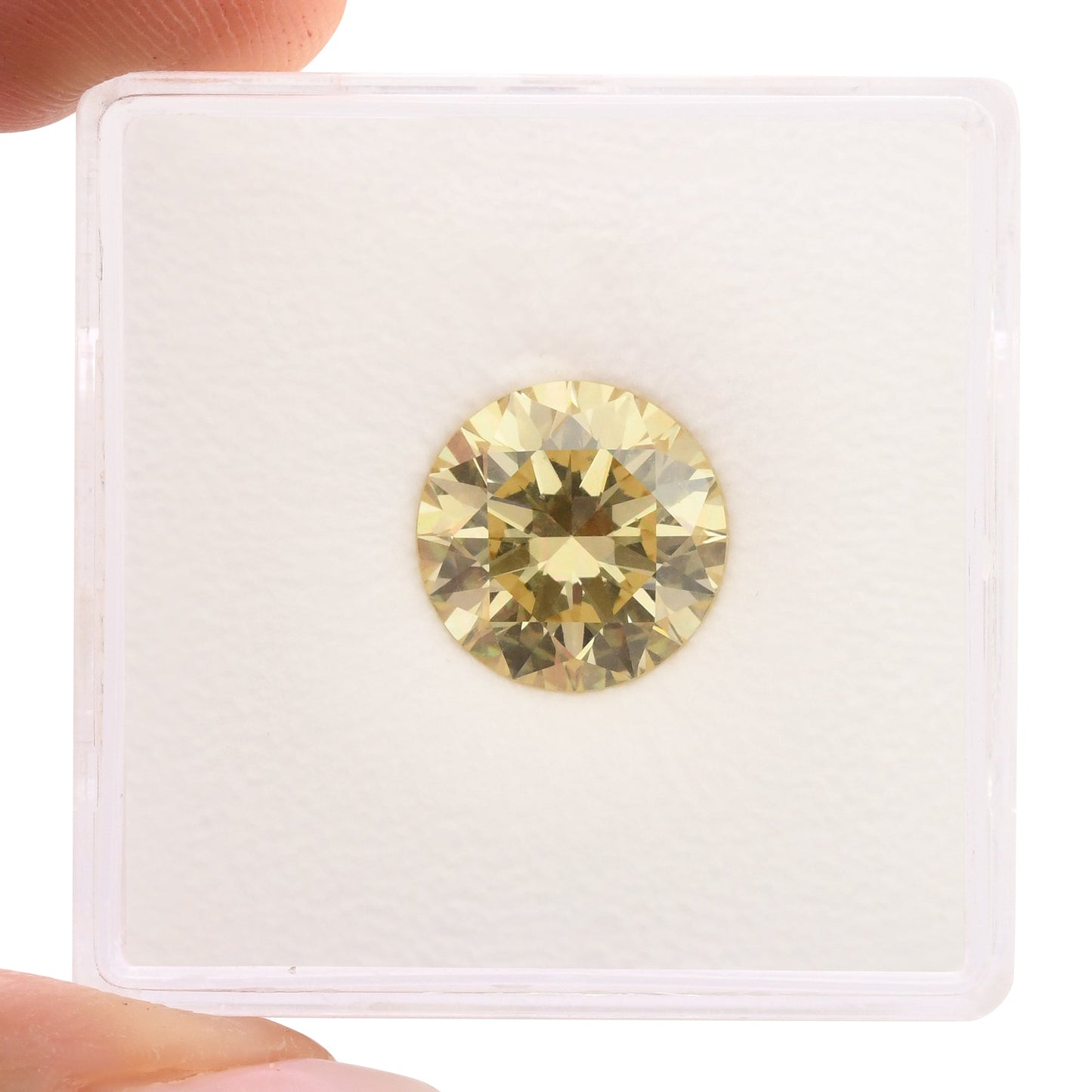 3,00 Karat Fancy Light Brownish Yellow Round Diamond VS2 GIA