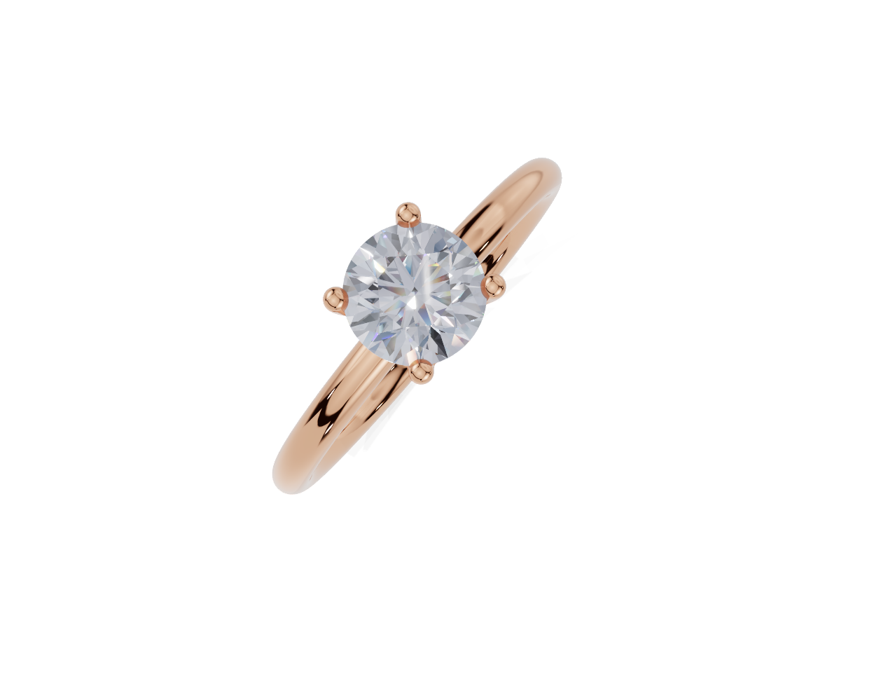 18ct Round 0.75Carat G/H-CC SI Plain Plain 4Pr Diamond Ring