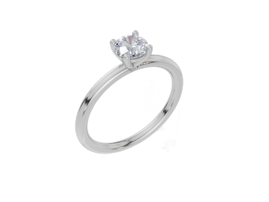 18ct Round 0.30Carat F/G VS/SI Plain Plain 4Pr Diamond Ring