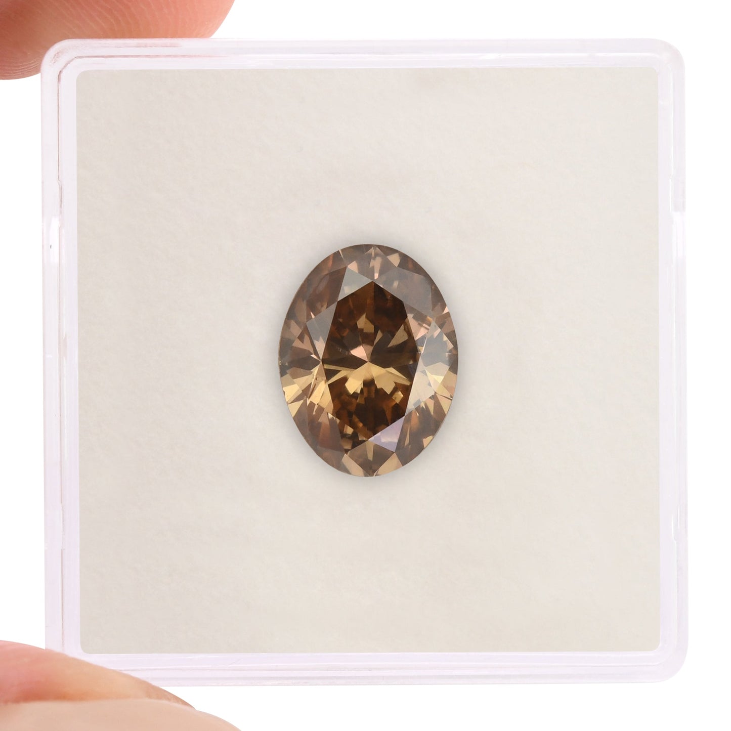 2,52 Karat Fancy Dark Orange Brown Ovaler Diamant VS2 GIA