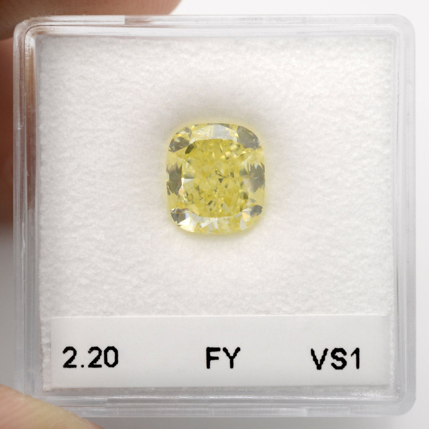 2,20 Karat Fancy Yellow Cushion Diamond VS1 GIA