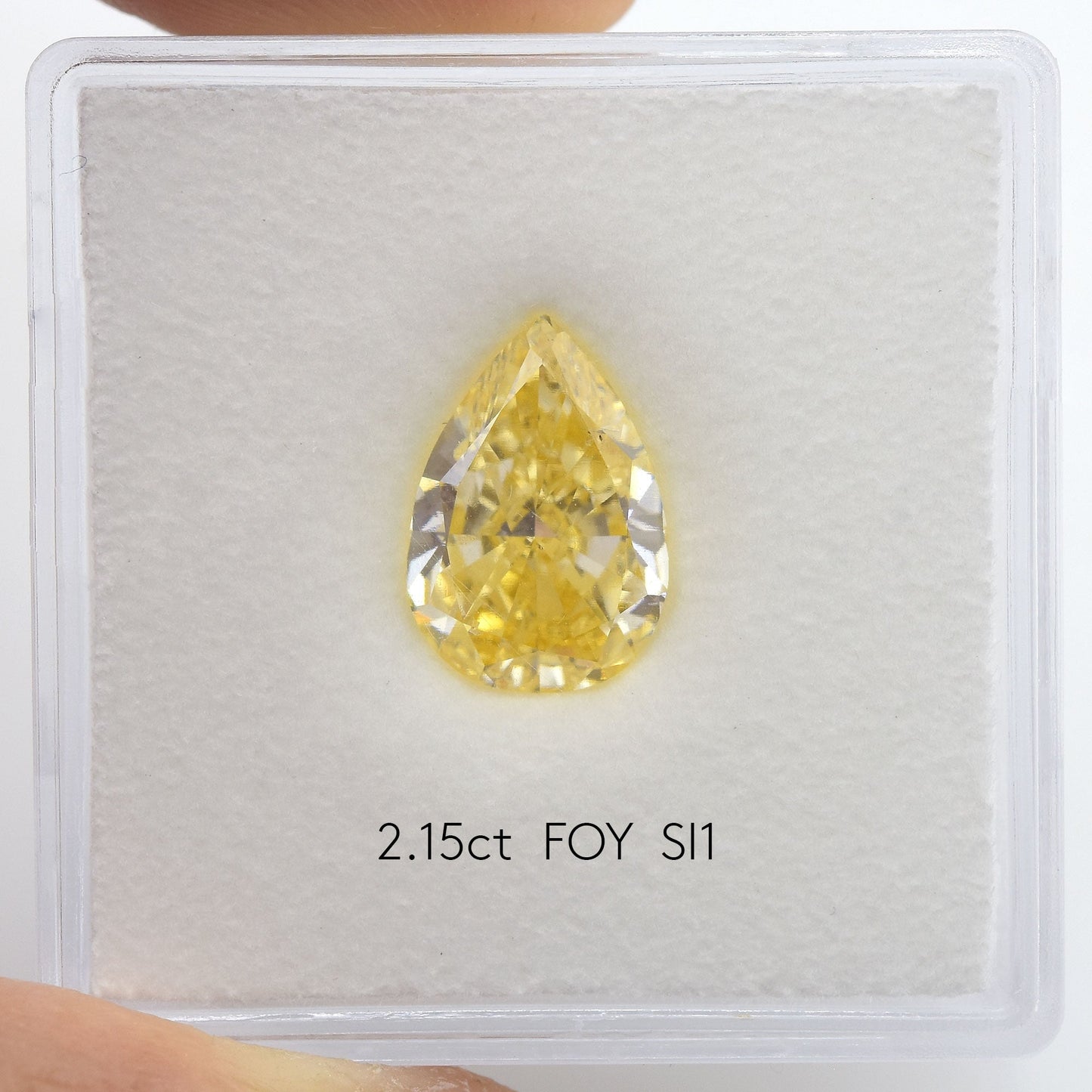 2,15 Karat Fancy Orange Yellow Birnenförmiger Diamant SI1 GIA