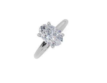 18ct Oval 1.50Carat F/G VS/SI Twisted Plain 4Pr Diamond Ring