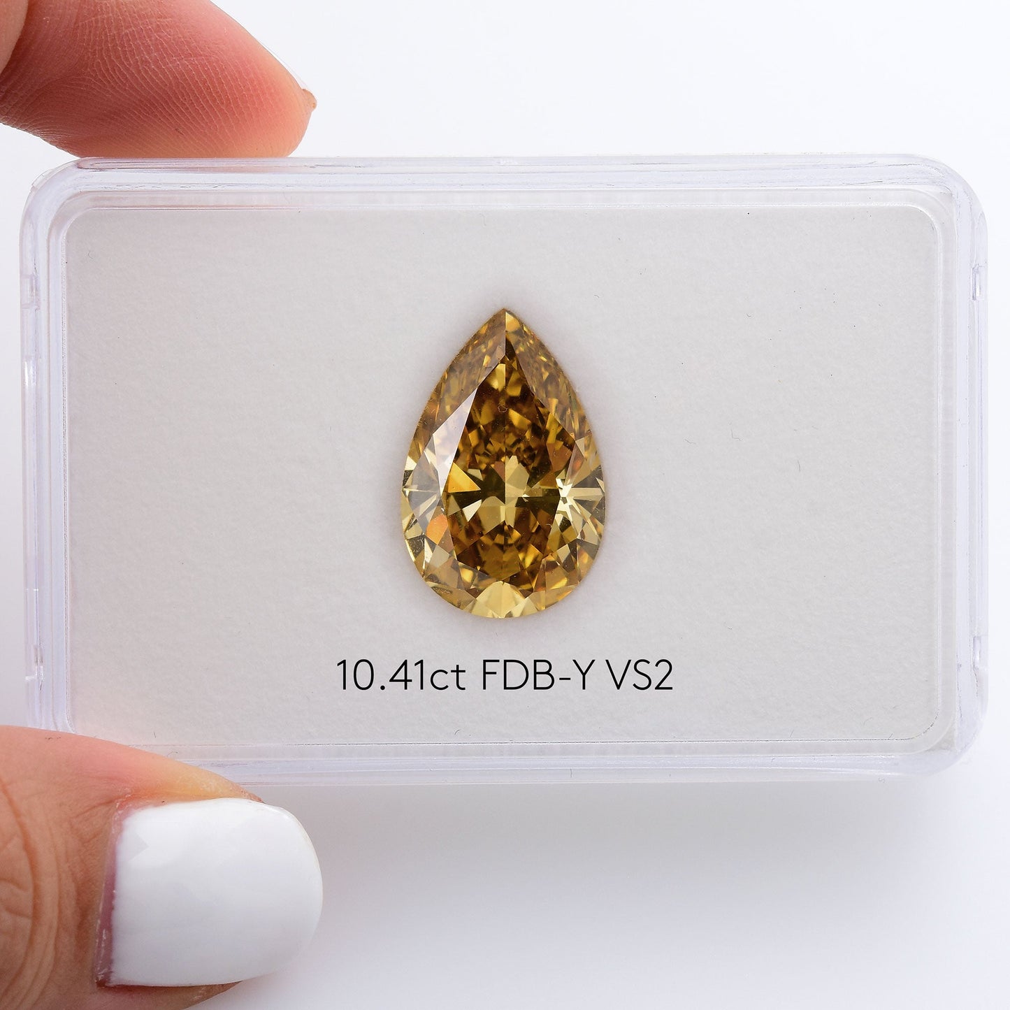 10.41 Carat Fancy Deep Brownish Yellow Pear Diamond VS2 GIA