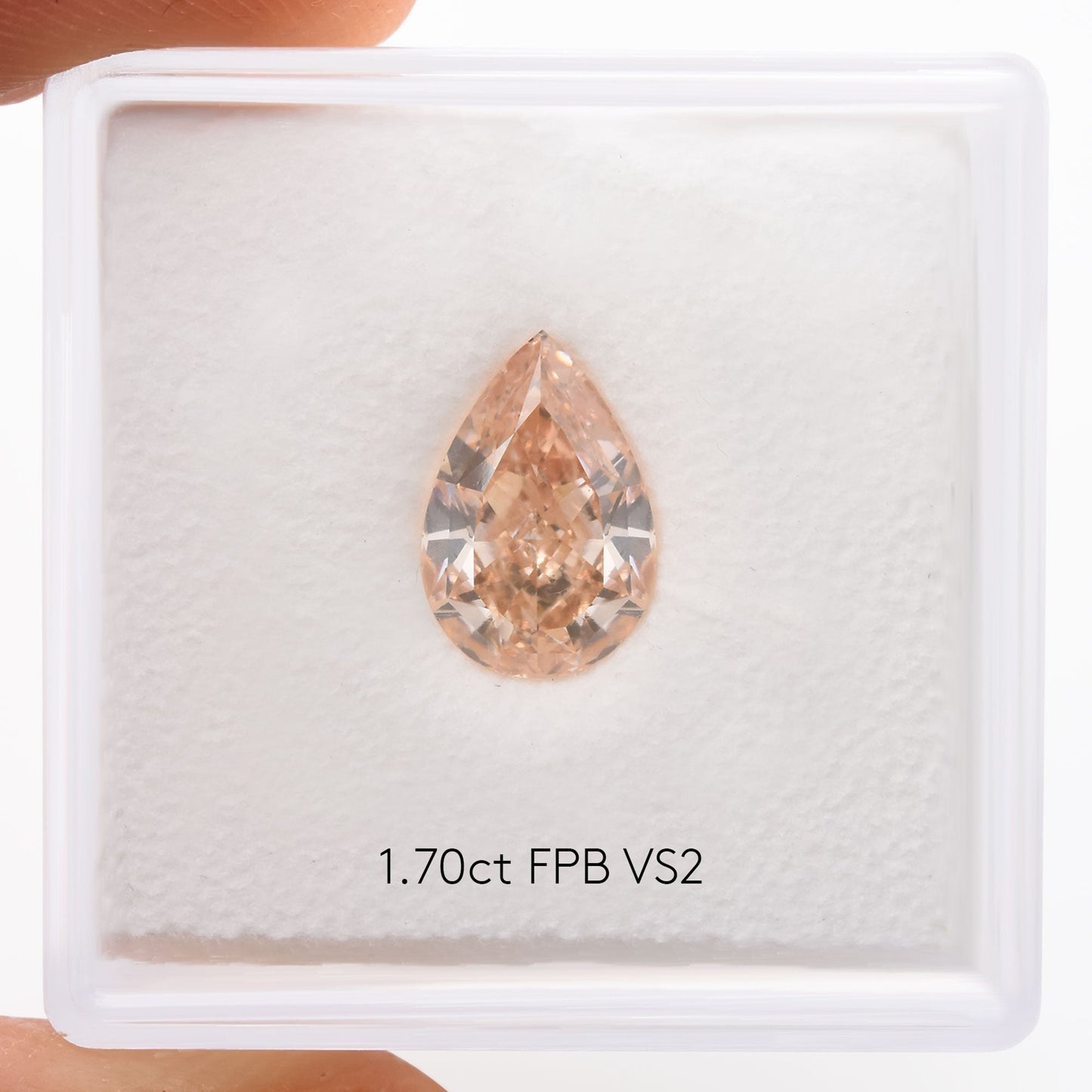 1.70 Carat Fancy Pink Brown Pear Diamond VS2 GIA