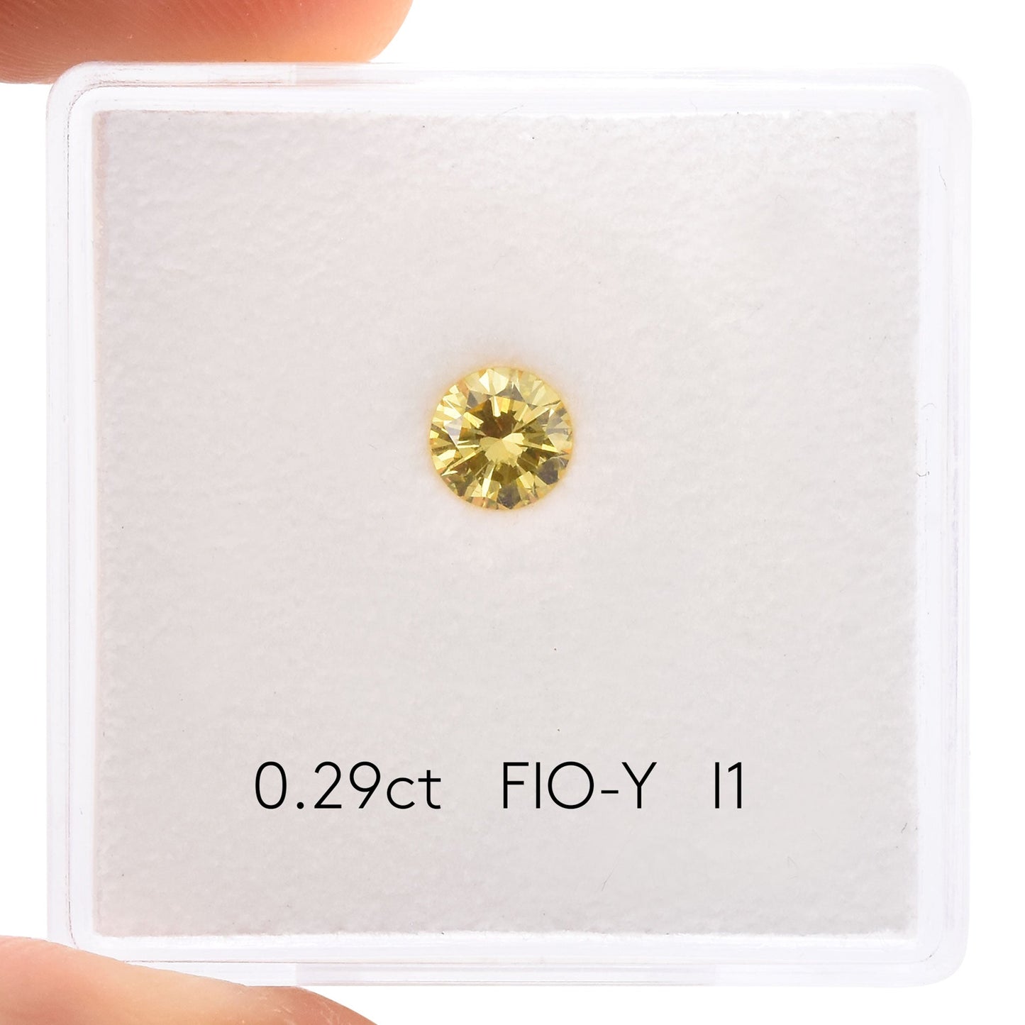 0.29 Carat Fancy Intense Orangy Yellow Round Brilliant Diamond (I1) GIA