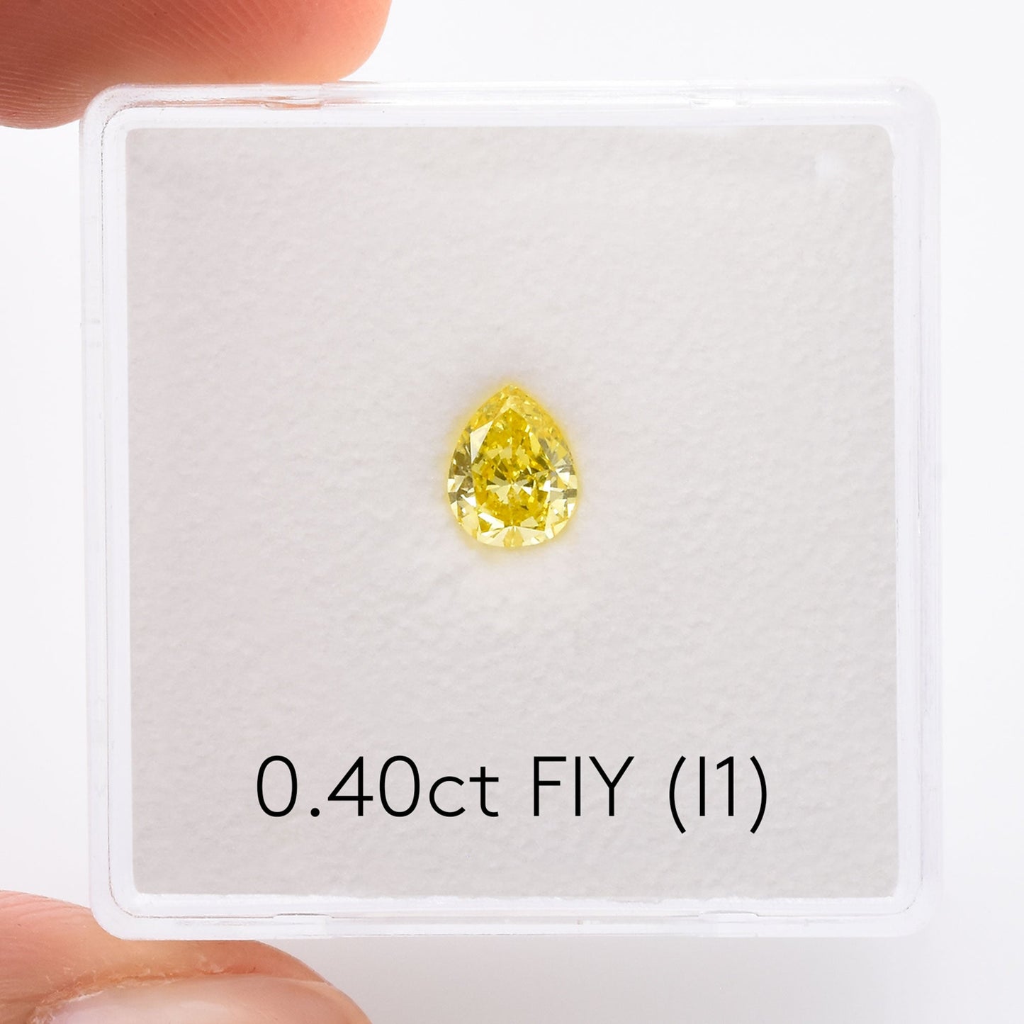 0,40 Karat Fancy Intense Yellow Pear Diamond (I1) GIA