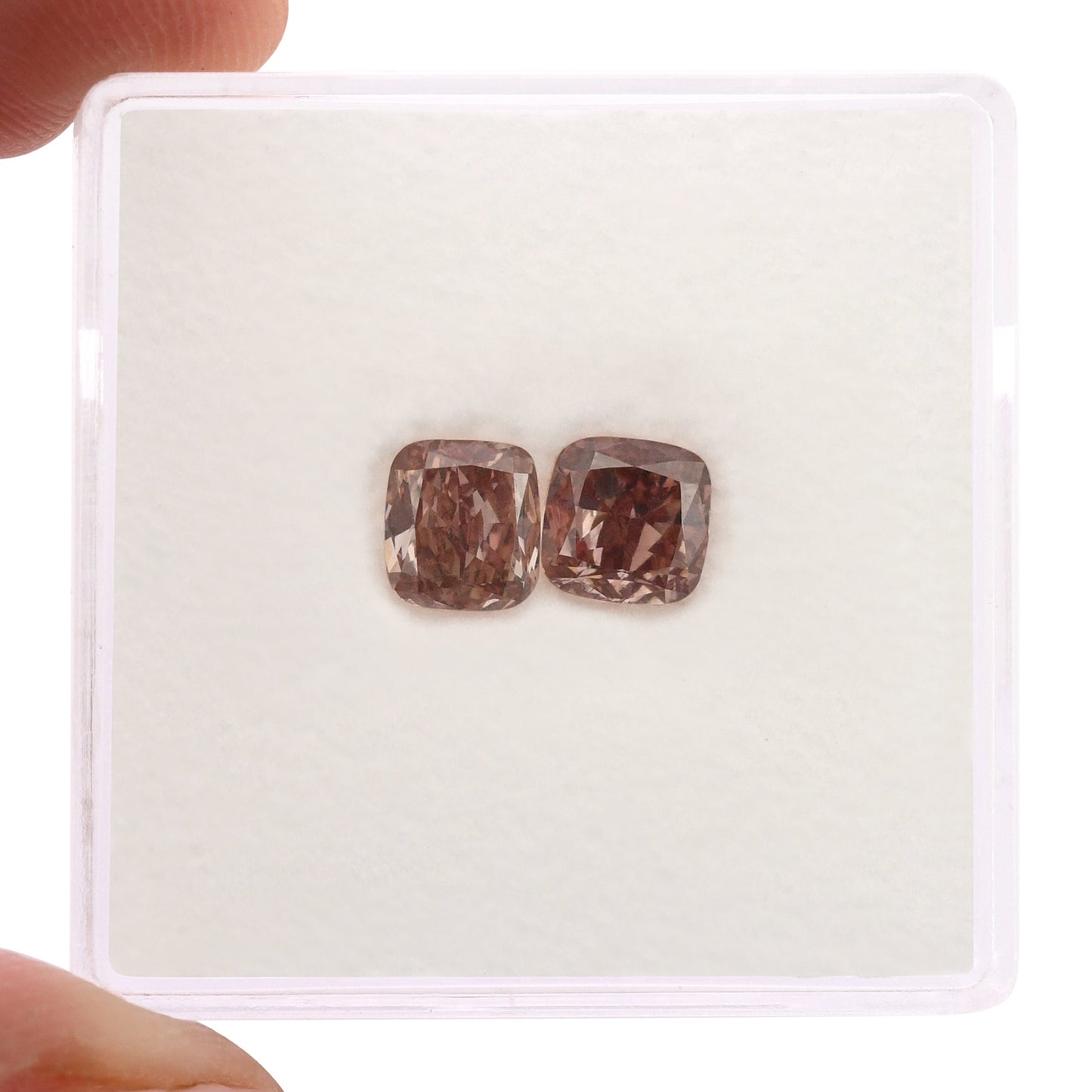 1,33 Karat Fancy Intense Orange Pink Cushion Diamanten SI2