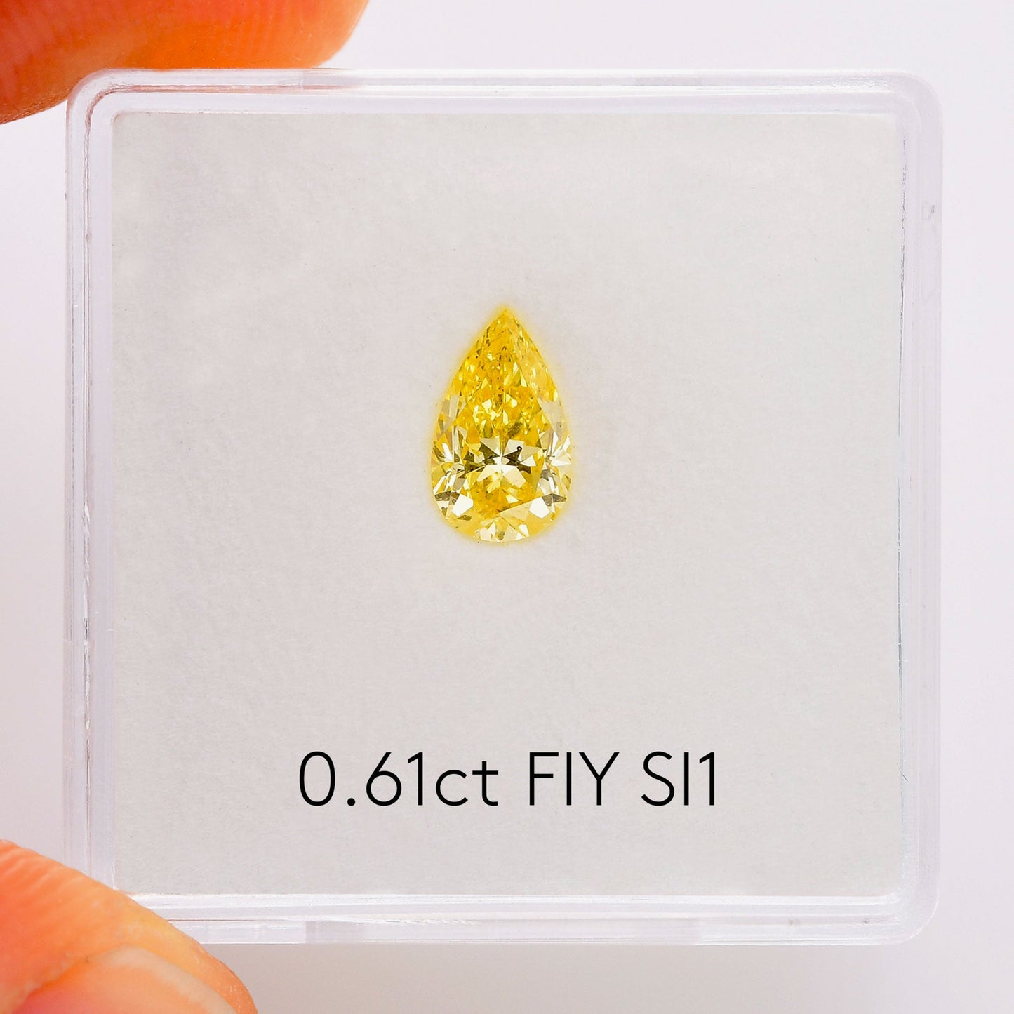 0,61 Karat Fancy Intense Yellow Birnenförmiger Diamant SI1 GIA