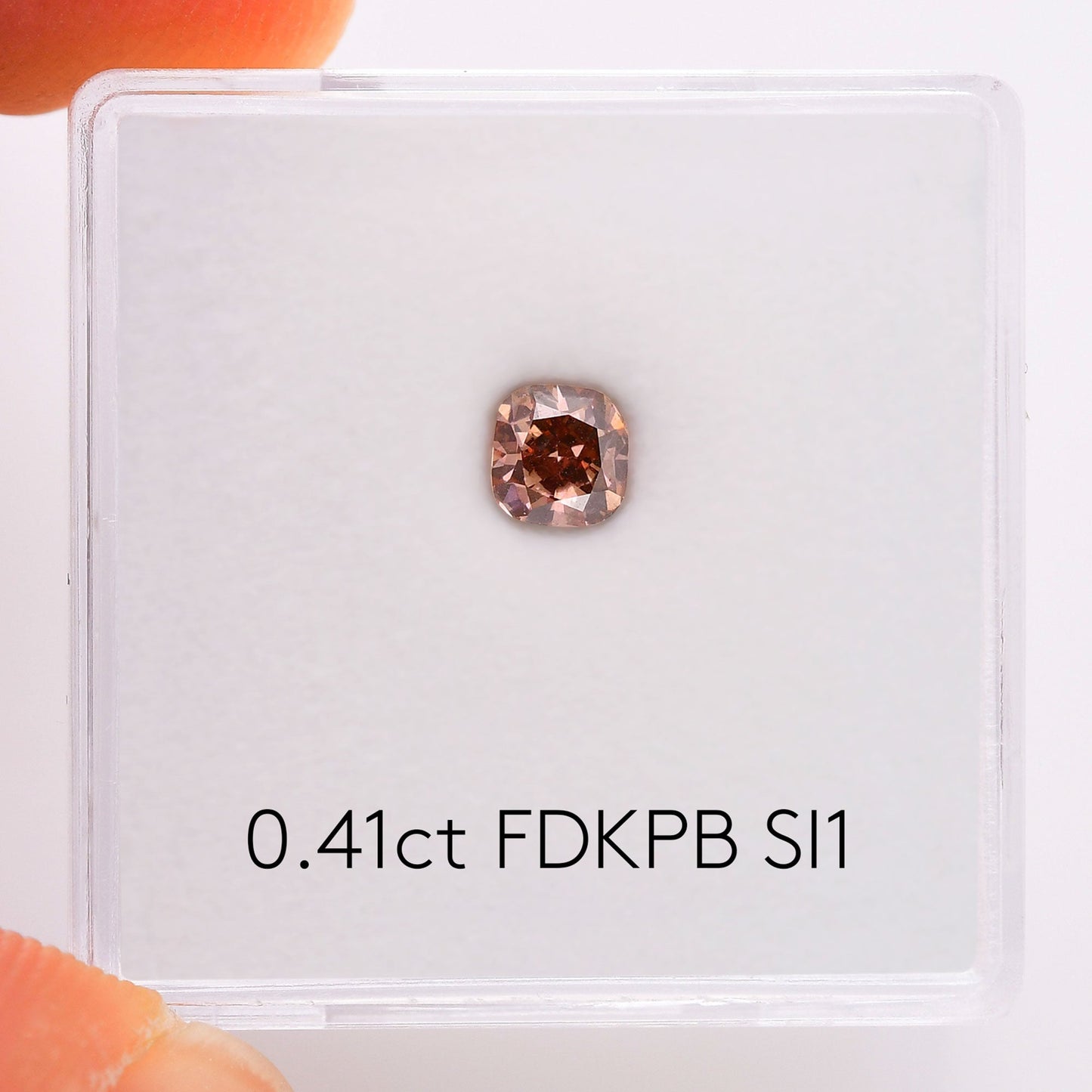 0,41 Karat Fancy Dark Pink Brown Cushion Diamond SI1 GIA