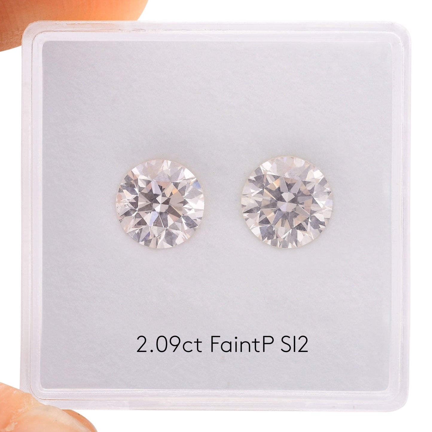2.09 Carat Faint Pink Round Brilliant Diamonds SI2