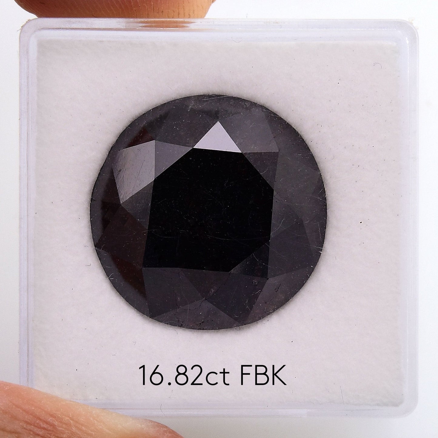 16.82 Carat Fancy Black Round Brilliant Diamond GIA