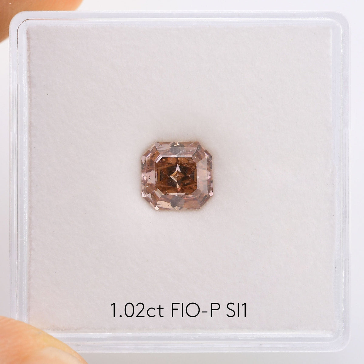 1.02 Carat Fancy Intense Orangy Pink Radiant Diamond SI1 GIA