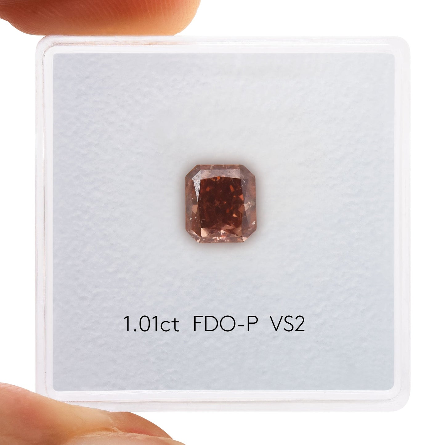 1,01 Karat Fancy Deep Orange Pink Radiant Diamant VS2 GIA