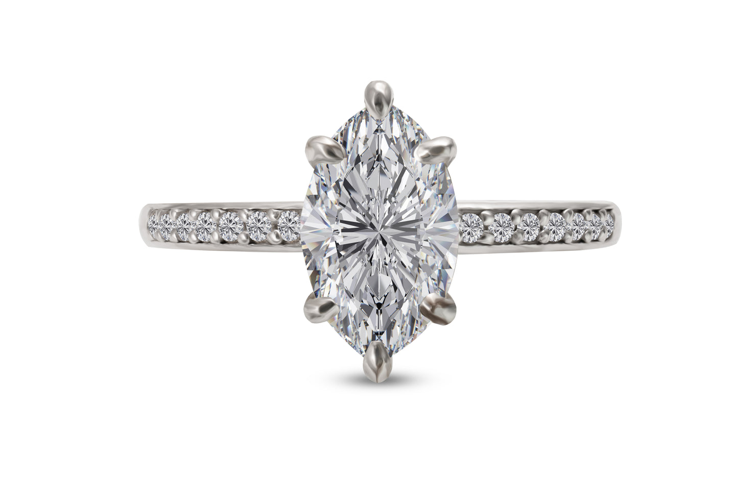 Eleganter Verlobungsring Selena mit 0.70 Karat Marquise-Diamant im Navette-Schliff, gefasst in edlem Weißgold – erhältlich in München und Augsbur