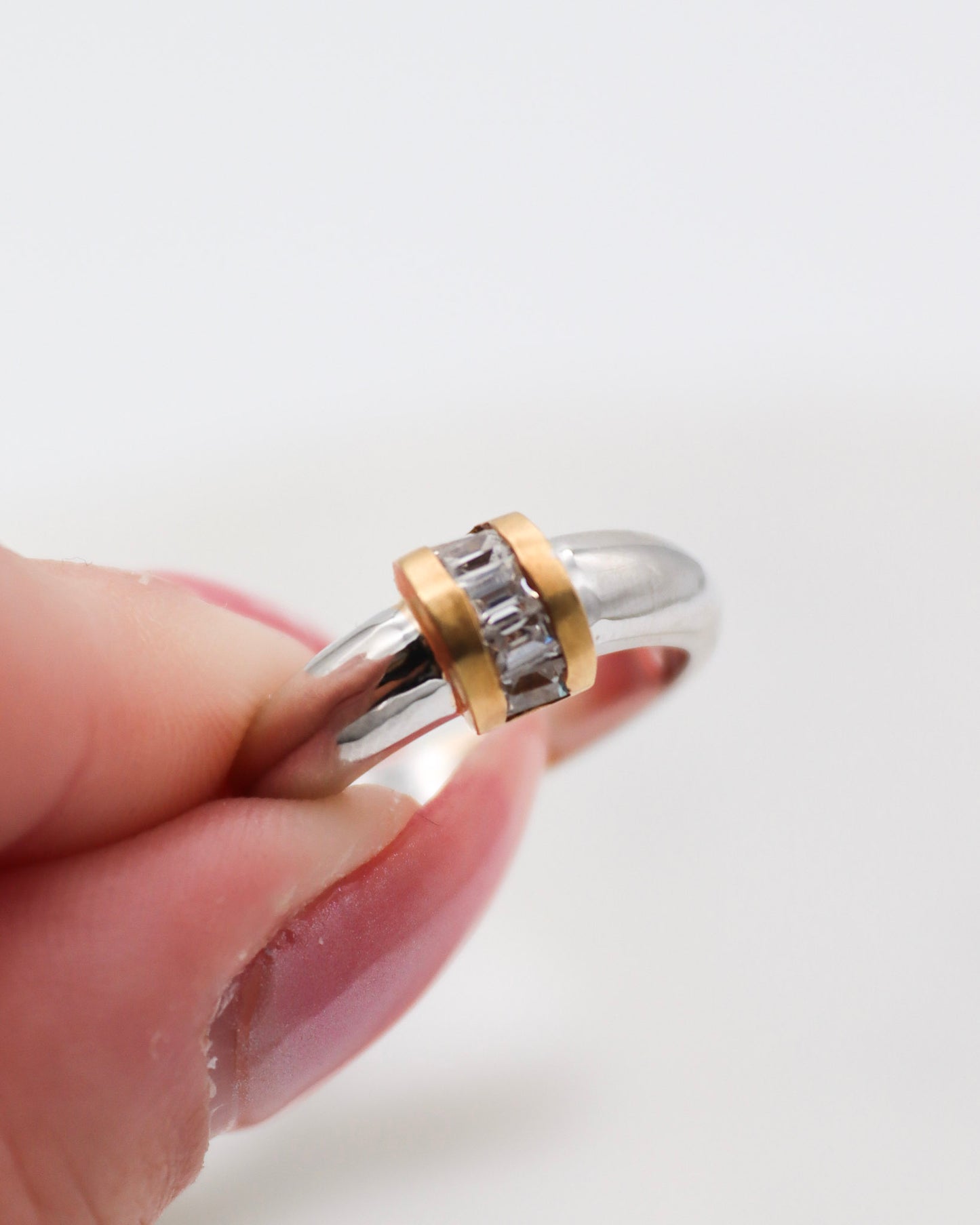 Vintage-Ring Violetta mit Zirkonia im Bicolor-Design aus 750/-Gold