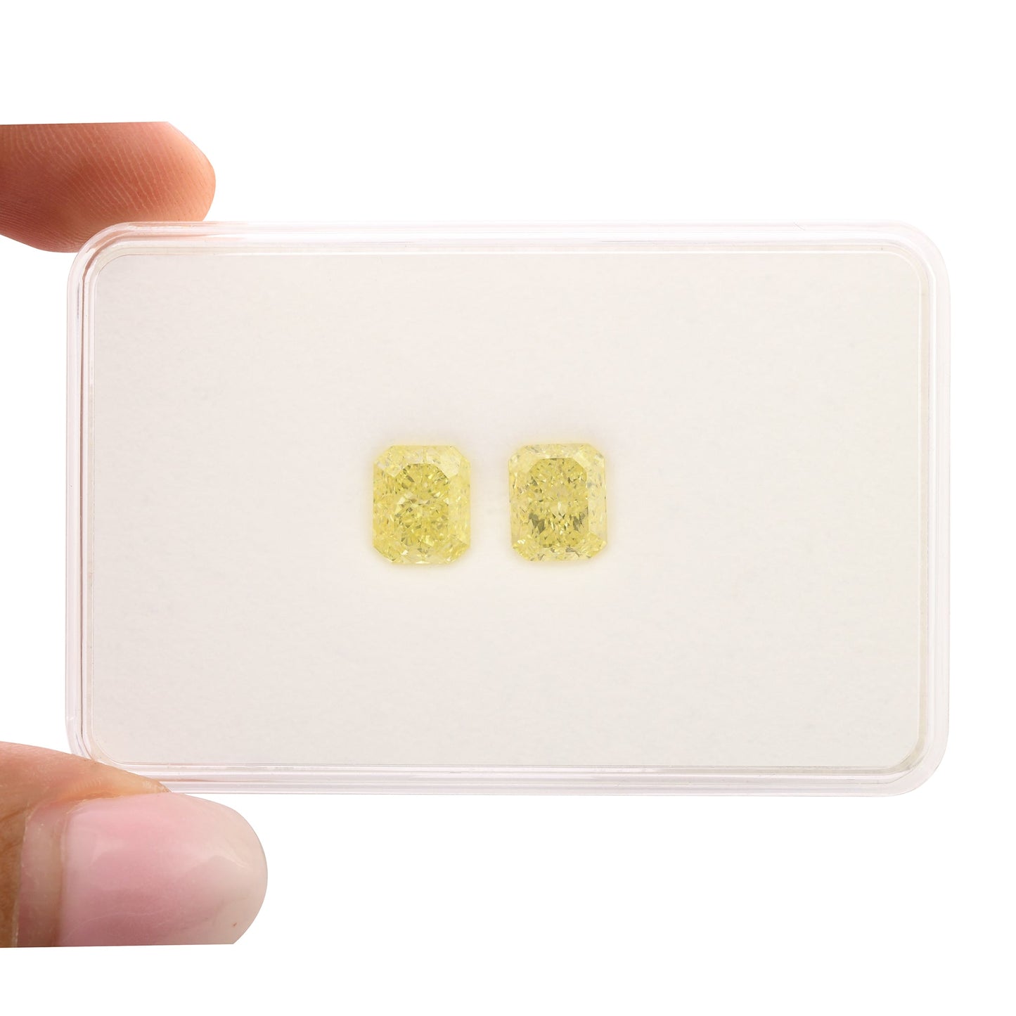 4,03 Karat Fancy Yellow Radiant Diamanten (Paar) SI1 GIA