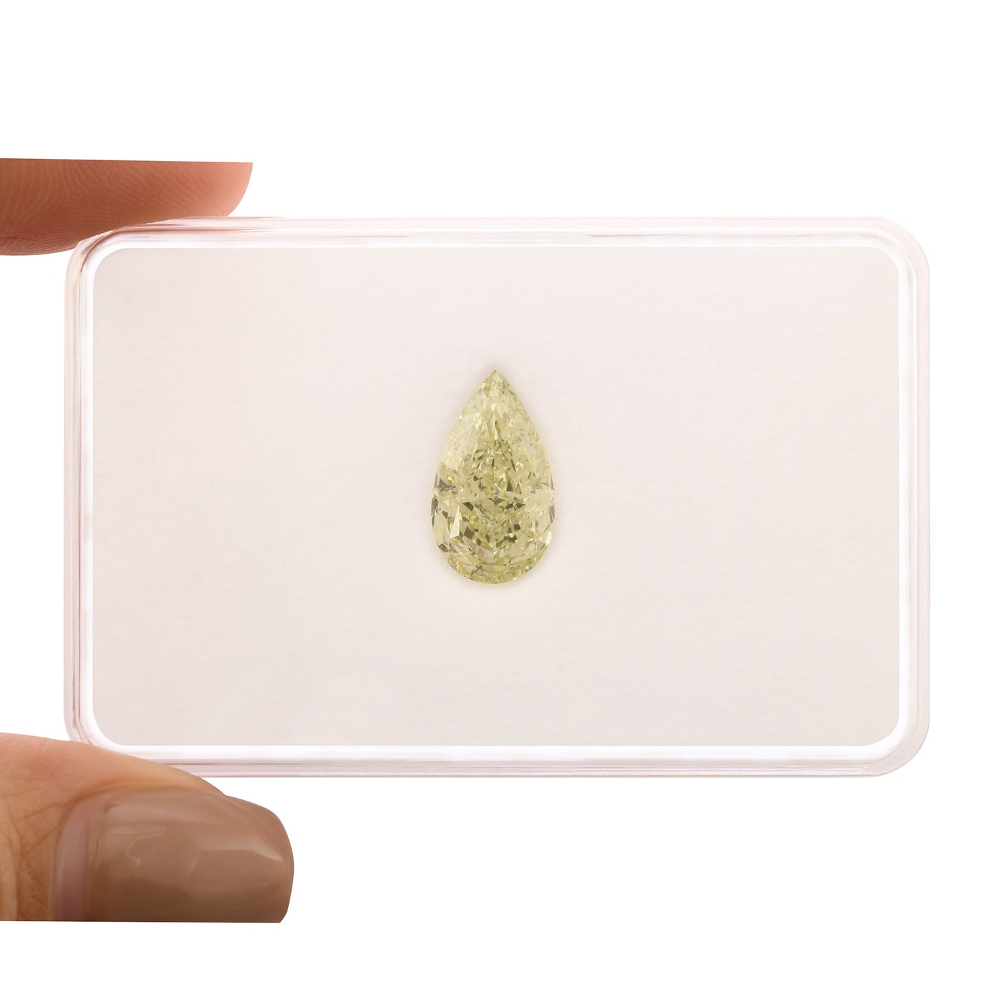 4,32 Karat Fancy Grün-Gelber Birnenförmiger Diamant VS1 GIA