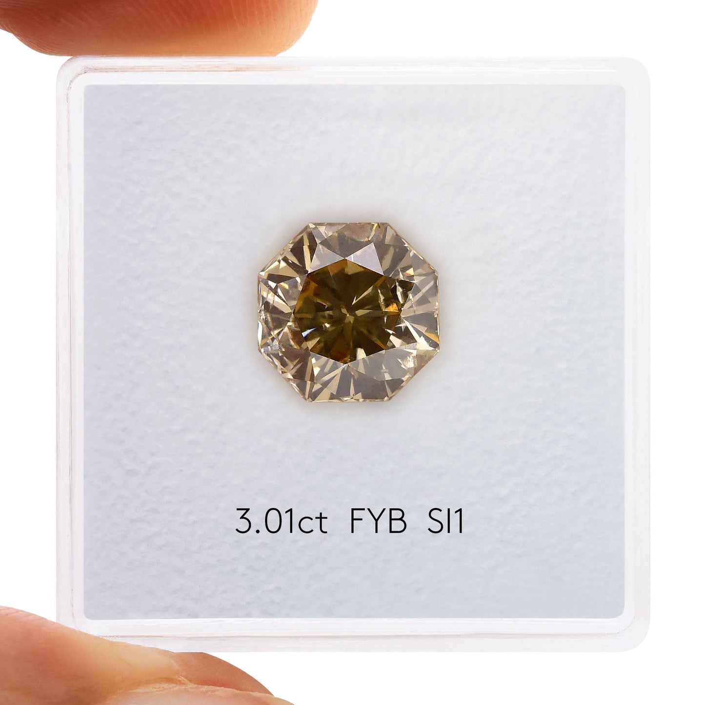 3,01 Karat Fancy Yellow Brown Octagon-Diamant (SI1) GIA