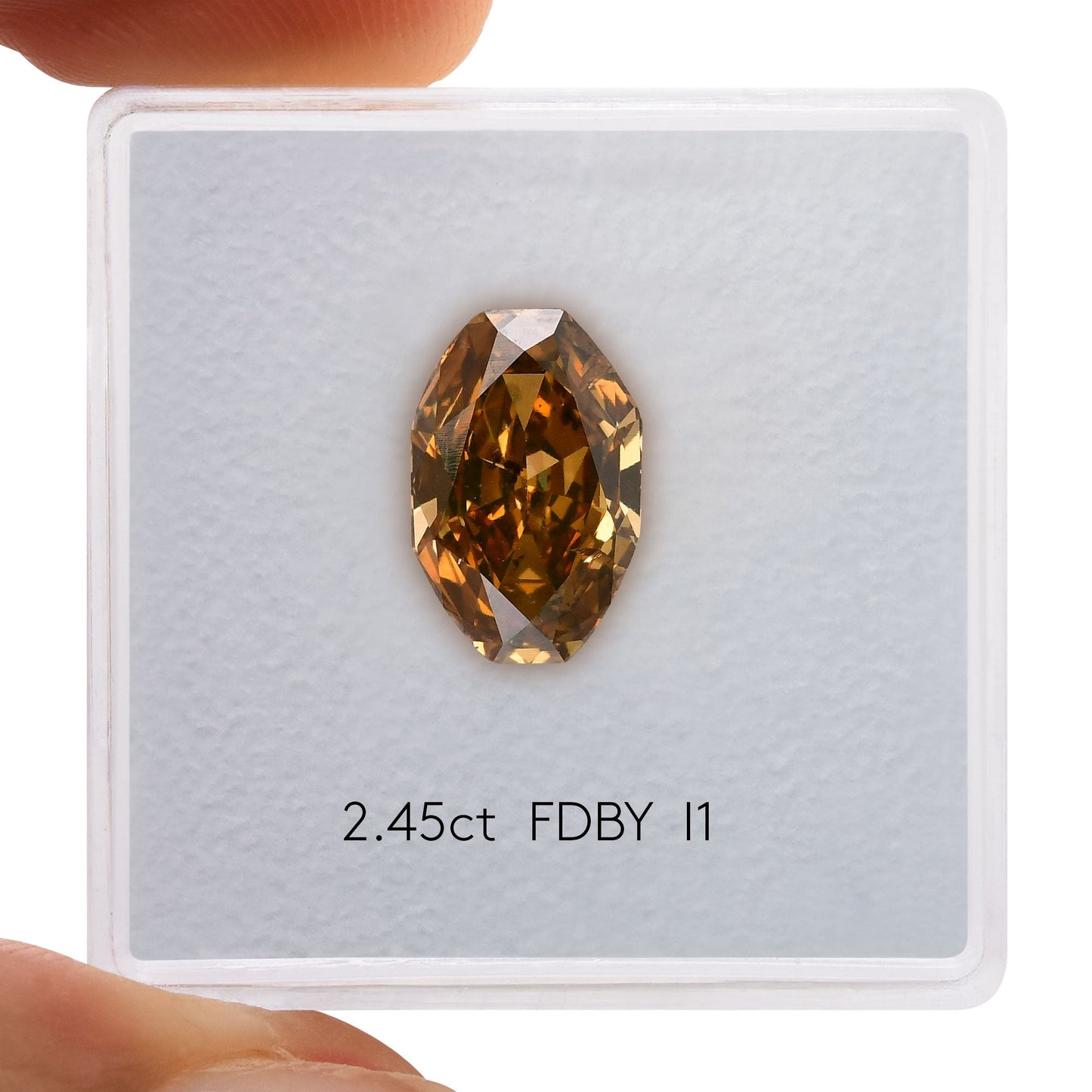 2,45 Karat Fancy Deep Brown Yellow Ovaler Diamant (I1) GIA