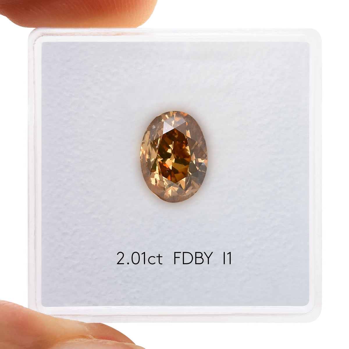 2.01 Carat Fancy Deep Brown Yellow Oval Diamond (I1) GIA