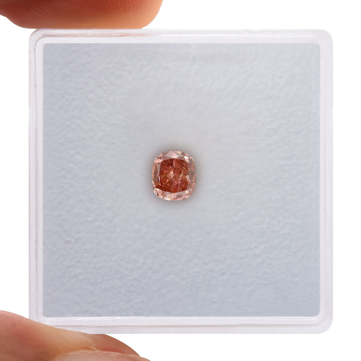 0.47 Carat Fancy Deep Pink Cushion Diamond (I1) GIA