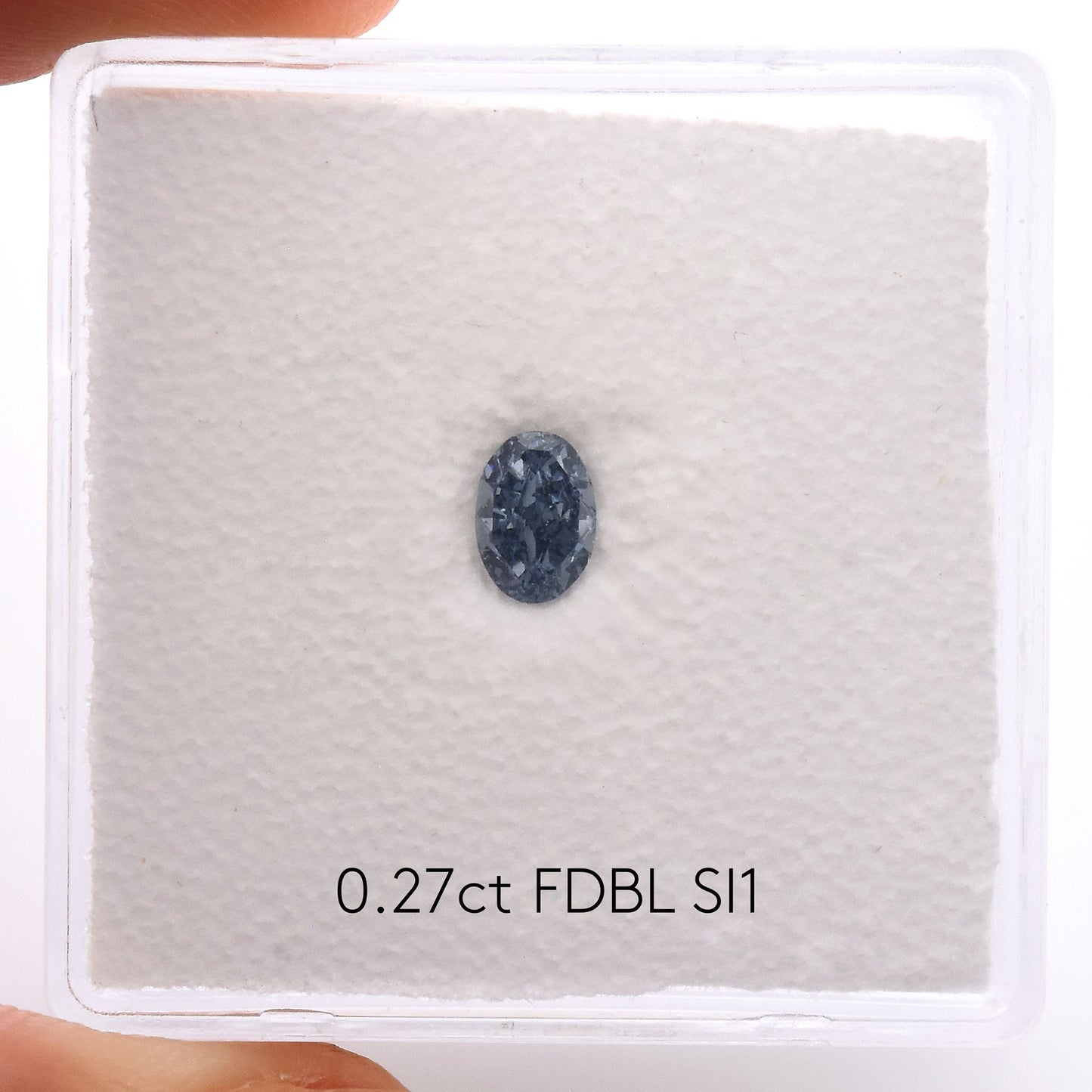 0.27 Carat Fancy Deep Blue Oval Diamond SI1 GIA