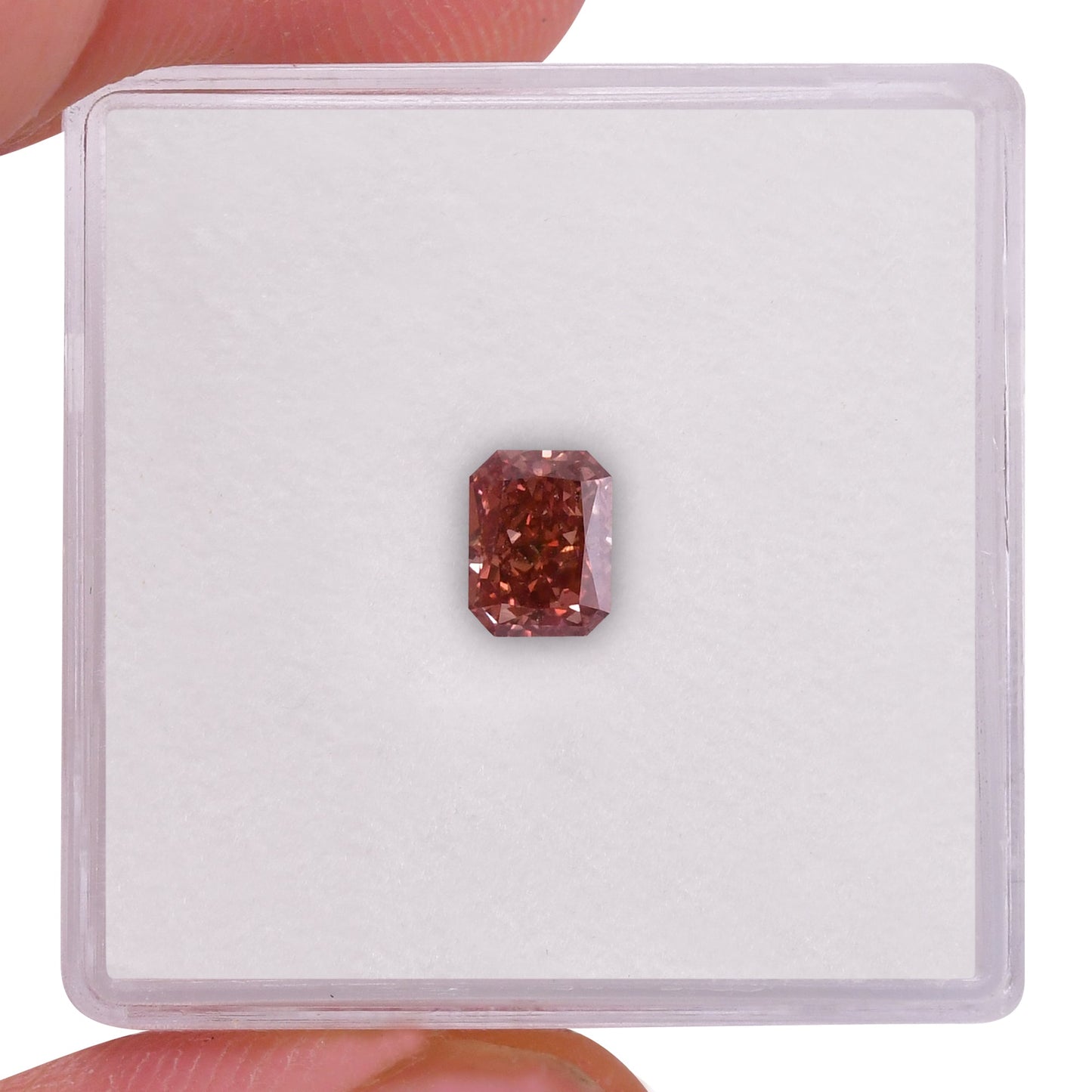 0.66 Carat Fancy Deep Brown Pink Radiant Diamond SI1 GIA