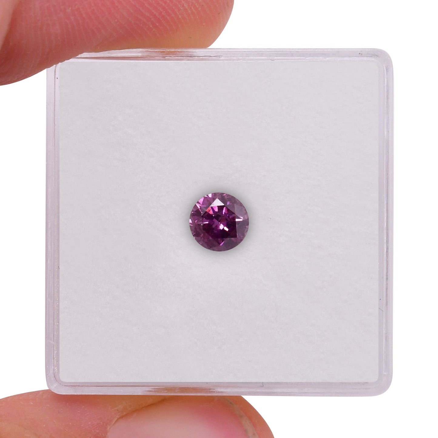 0,43 Karat Fancy Deep Pink Purple Rundbrillant (I2) GIA