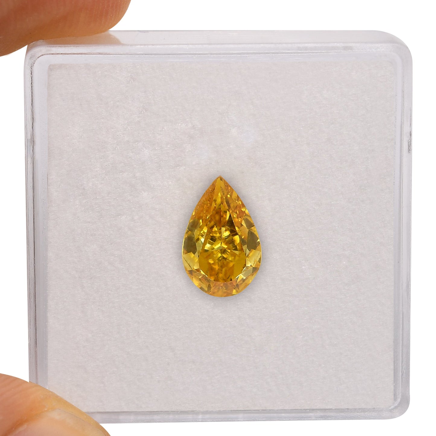 1,01 Karat Fancy Vivid Orange Yellow Birnenförmiger Diamant SI1 GIA