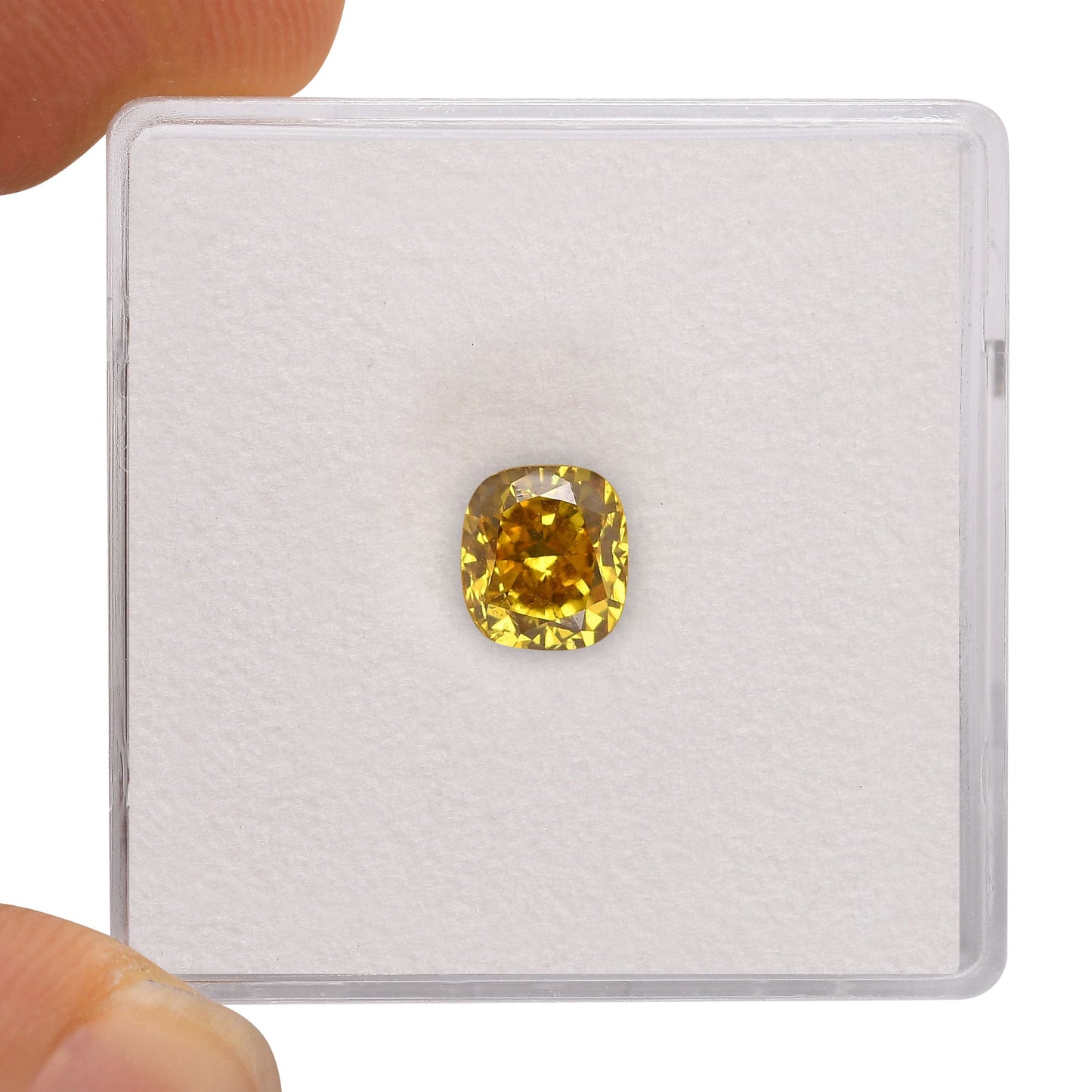 1,01 Karat Fancy Deep Brownish Orangey Yellow Cushion Diamond SI2 GIA